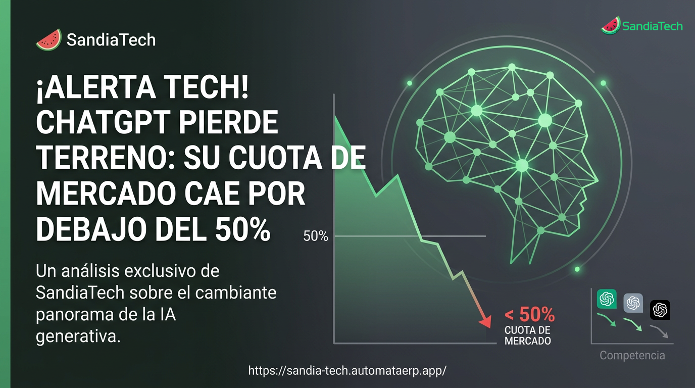 La cuota de mercado de ChatGPT cae por debajo del 50% por primera vez