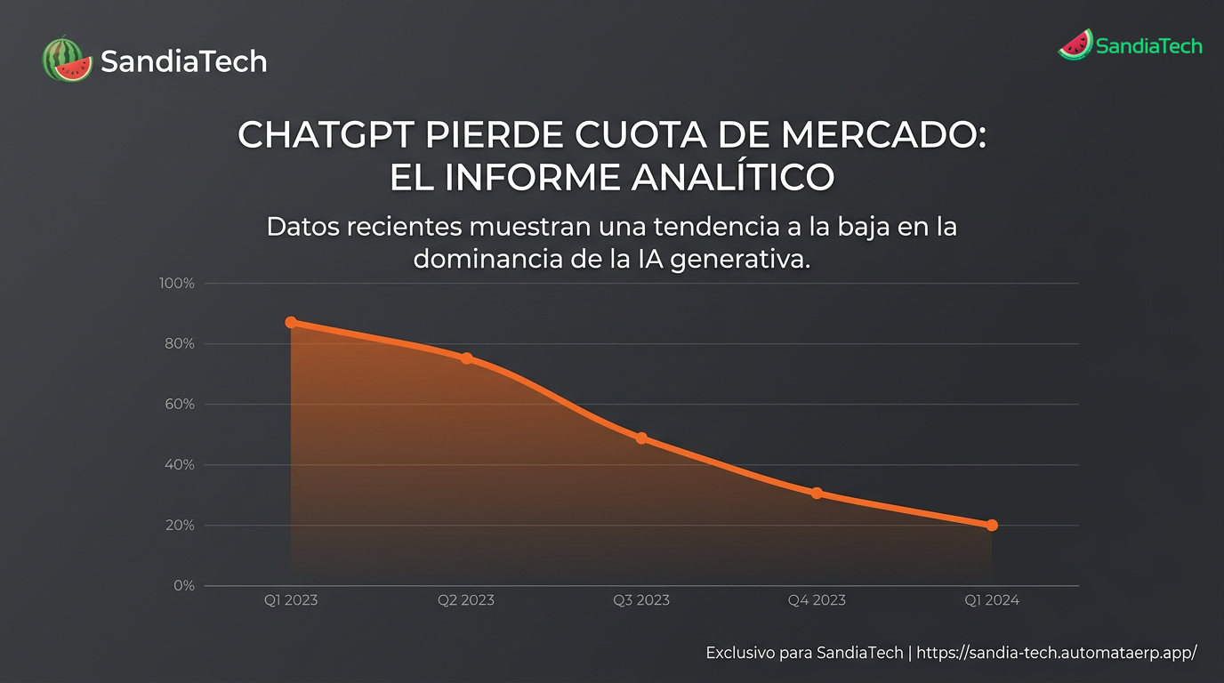 La cuota de mercado de ChatGPT cae por debajo del 50% por primera vez